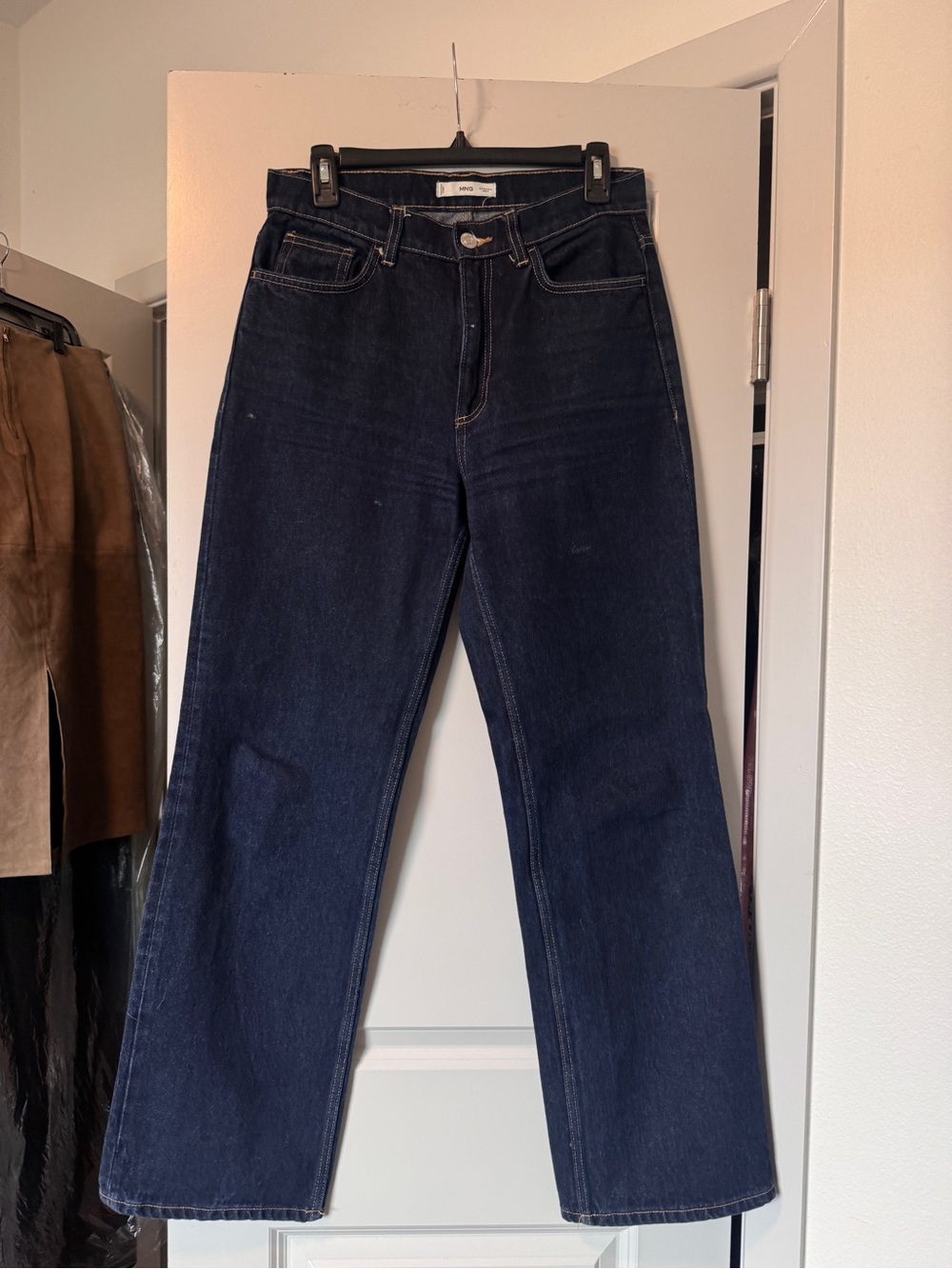 Mango Dark Blue Straight-Leg Women's Jeans